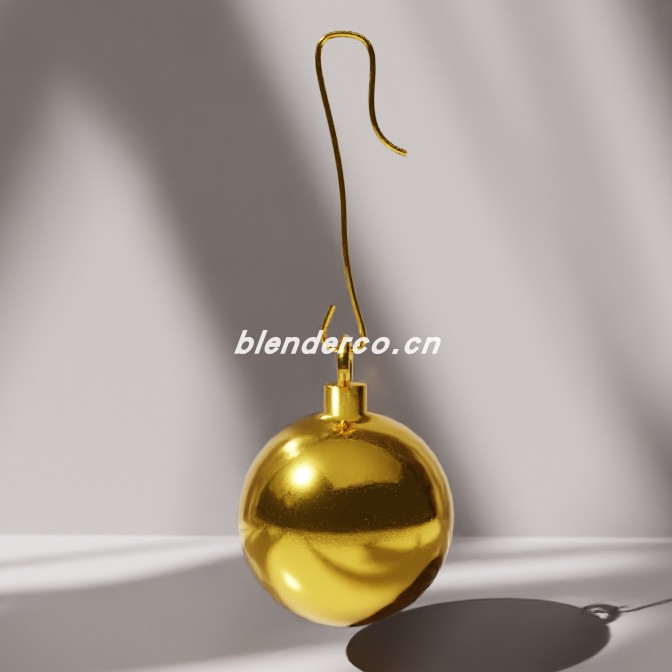 blender金色圣诞球模型_blender布的157
