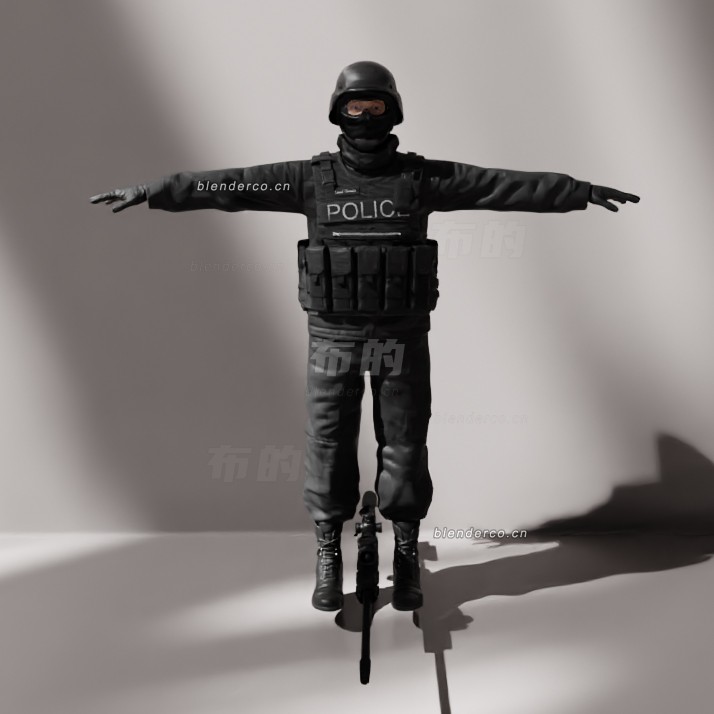 blender警察3模型_blender布的12