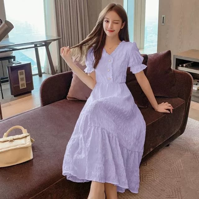 QY2026年夏新款女装绑带设计感简约修身版型连衣裙