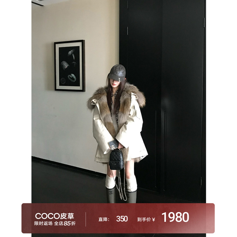 【Du Original】 "Glacier Parka” Two-Tone Raccoon Fur Collar Detachable Canadian Wolf Fur Lining Parka