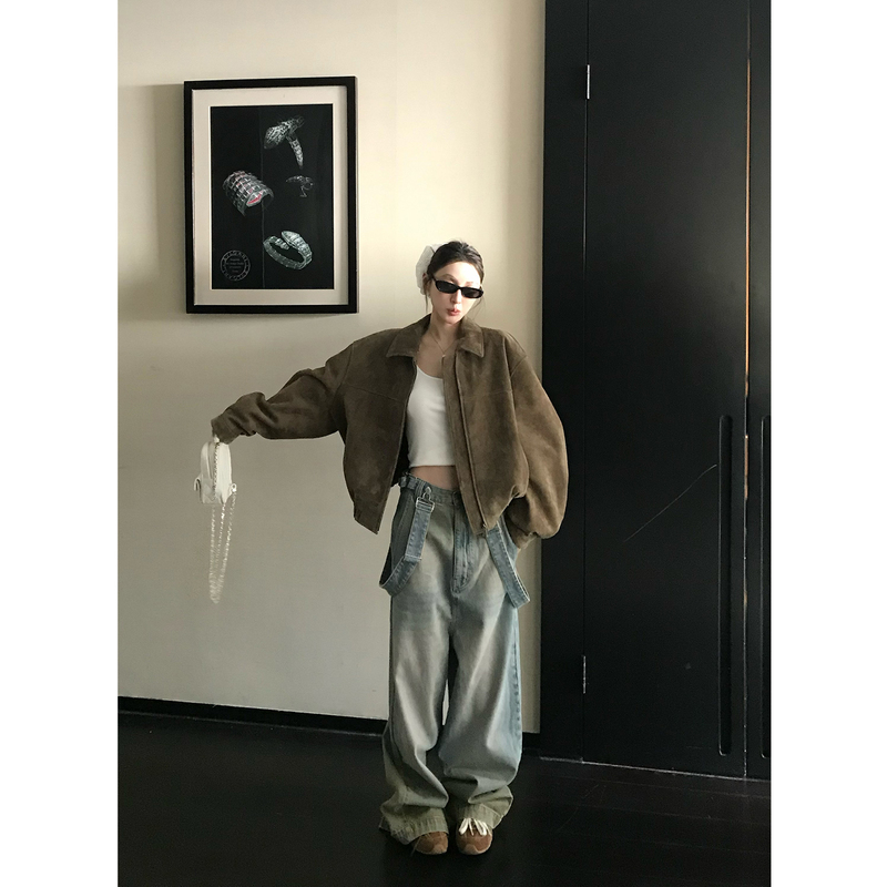 【Dual Version】 "Vintage Heroine Style" American Suede Leather/ Spanish Sheepskin Genuine Leather Jacket 【Dual Version】 "Vintage Heroine Style" American Suede Leather/ Spanish Sheepskin Genuine Leather Jacket