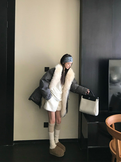 【一衣两穿】露思升级款原创三防可拆卸山羊绒90白鹅绒派克羽绒服