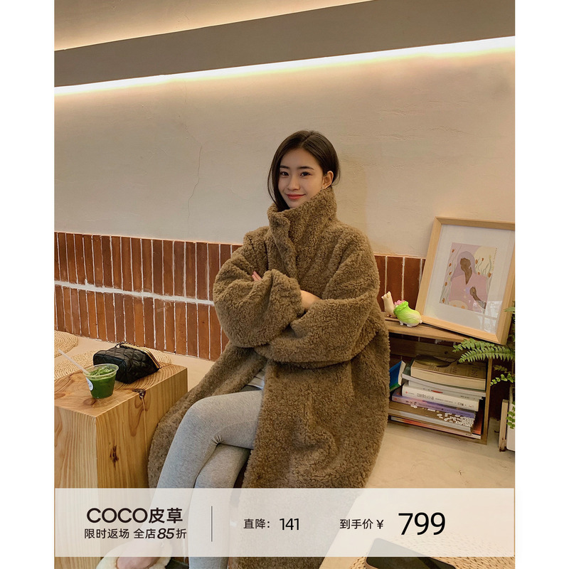 Coco Fur "Little Teddy" Gentle Style Imported 100% Wool Knitted Fur Coat Women's New Style Coco Fur "Little Teddy" Gentle Style Imported 100% Wool Knitted Fur Coat Women's New Style