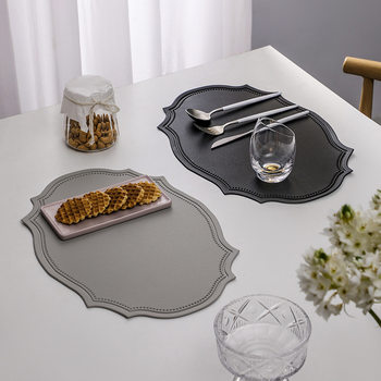 Leather placemat retro european creative thermal insulation