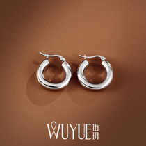 Sterling silver ear ring female ring temperament ear buckle ring ring earrings Korean simple wild raise ear hole Net red circle ear ornaments