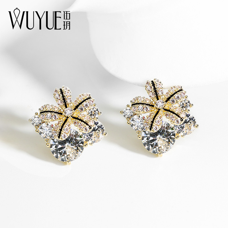 925 silver needle ear pin 2021 new wave advanced sensation earrings female French style net red Korean temperament autumn and winter ear decoration