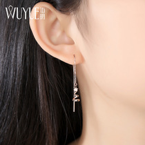 925 sterling silver earrings female star gold earrings rose gold long temperament 18K earrings 2021 New Tide 2
