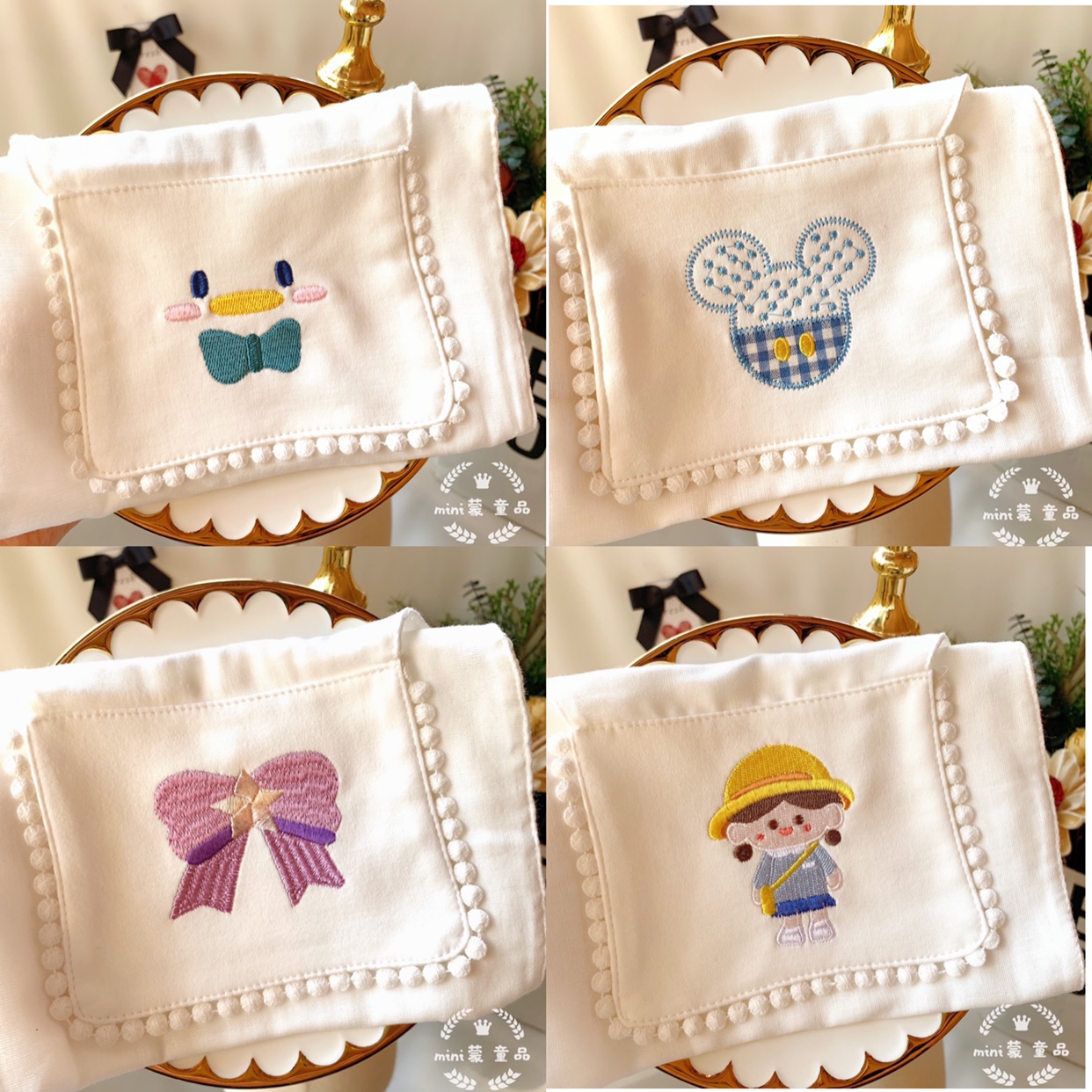 In pure cotton gauze baby sweatscarf baby pad back towel children from sweat towel to sweat towel in kindergarten