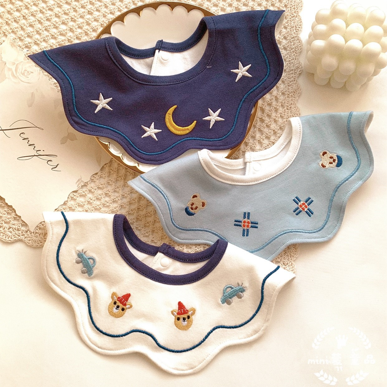 Han Prints baby saliva towel waterproof to eat purse baby pure cotton surrounding mouth 360 degrees of rotation anti-tween milk-Taobao