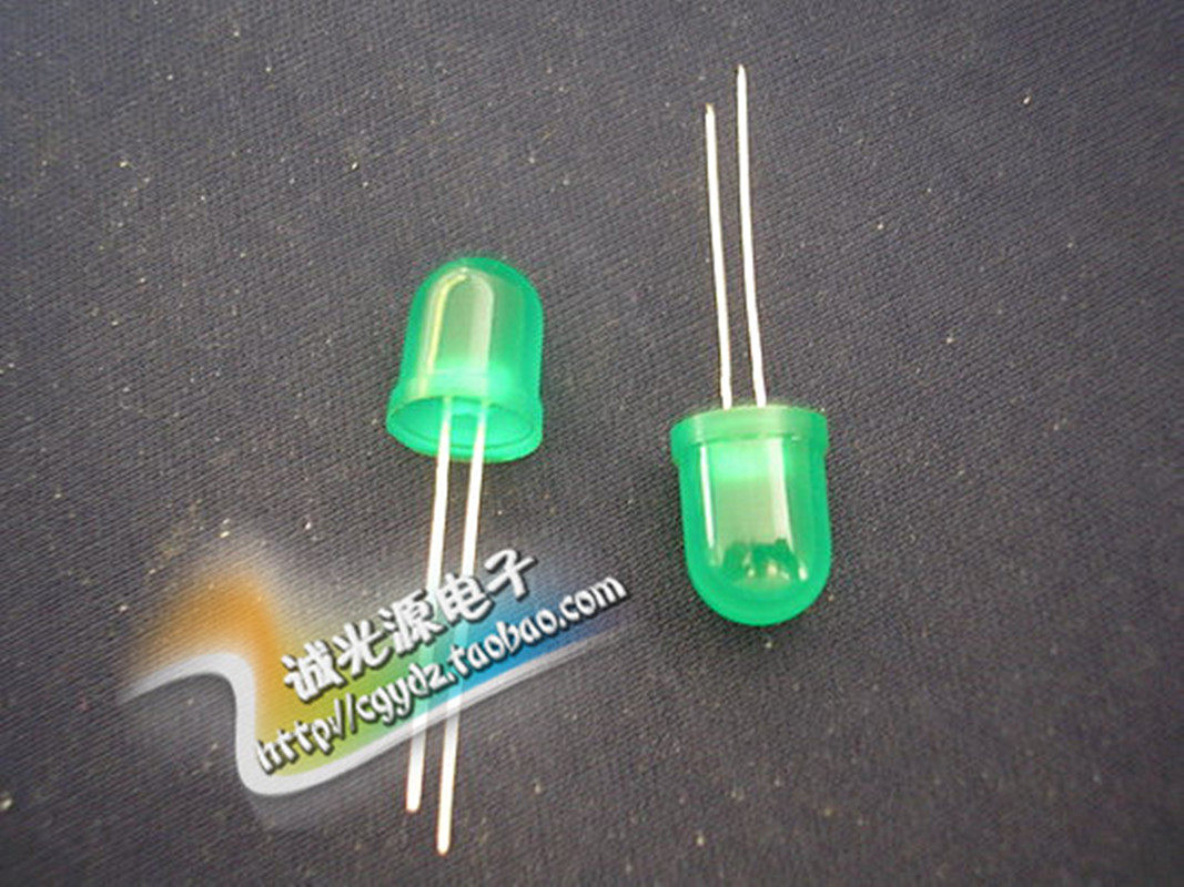 8MM green haircut green F8 Cuelgreen LEDLED light lamp Pearl super bright round head long foot fog-like astigmatism indicator light