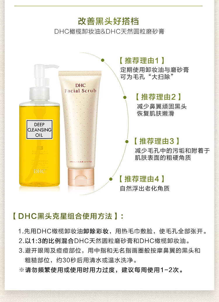 DHC Natural Round Scrub 100g Face Gentle Exfoliating Blackhead Facial Exfoliating Cleansing tẩy da chết cho da dầu