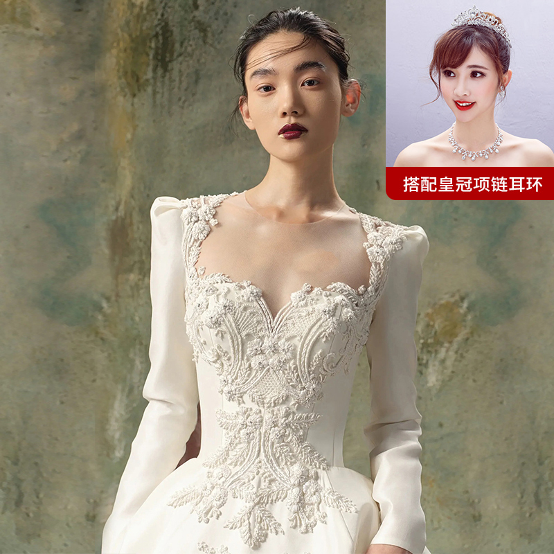  XL+Ivory white (Qiti model)+headdress three -piece set   + $12.57 