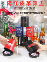 High-end clubhouse KTV Bar Idea leather dice Entertainment Drinking and Prop Nets Red Dice Rinds leather Leather Thrower