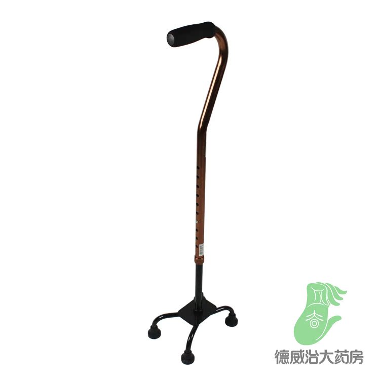 北京康祝KD2515四脚拐杖 老人 可调高度拐棍 助行器 四脚拐杖ja