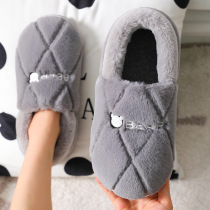New style winter heel-covered cotton slippers for men home cotton slippers warm cotton slippers womens indoor slippers