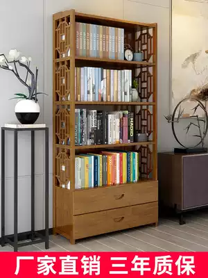 Bookshelf Floor-to-ceiling solid wood shelf Student desk with bookcase Simple modern living room space-saving locker