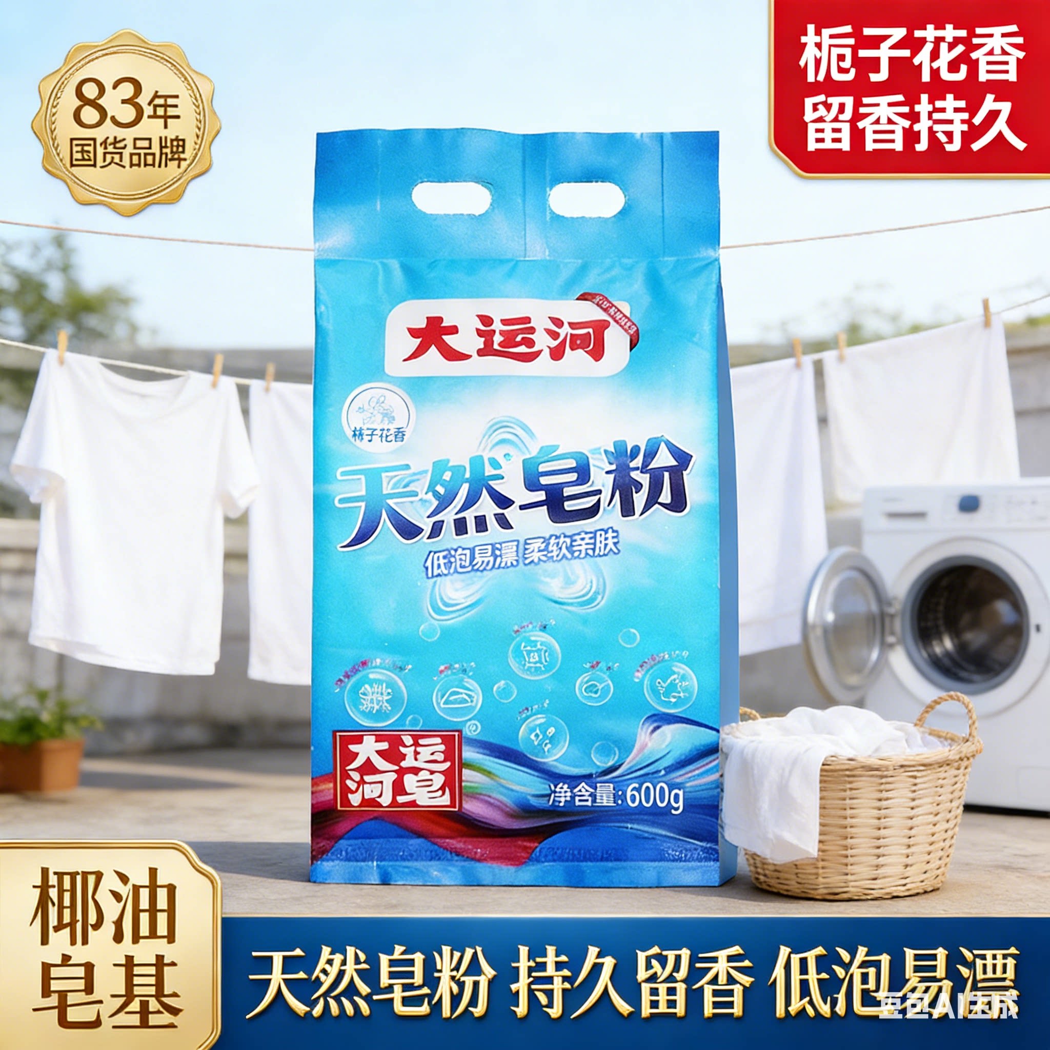 グランドキャナル洗濯石鹸 天然石鹸粉末洗濯洗剤 強力な染み抜き力 低泡性 すすぎやすい ベビー服 おむつ 下着