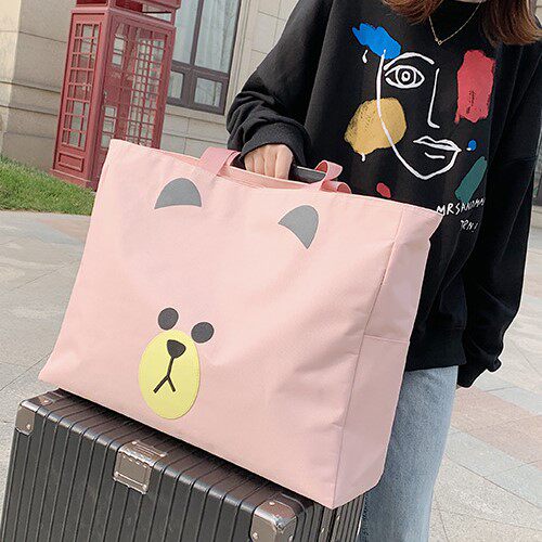 Storage bag cartoon Japanese bear travel large-capacity portable female Xia pulls the luggage above the New Year's pole box