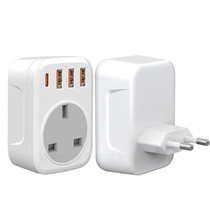 (Taoxin Travel) 3 pack international plug European adapter USB C US Germany UK conversion socket