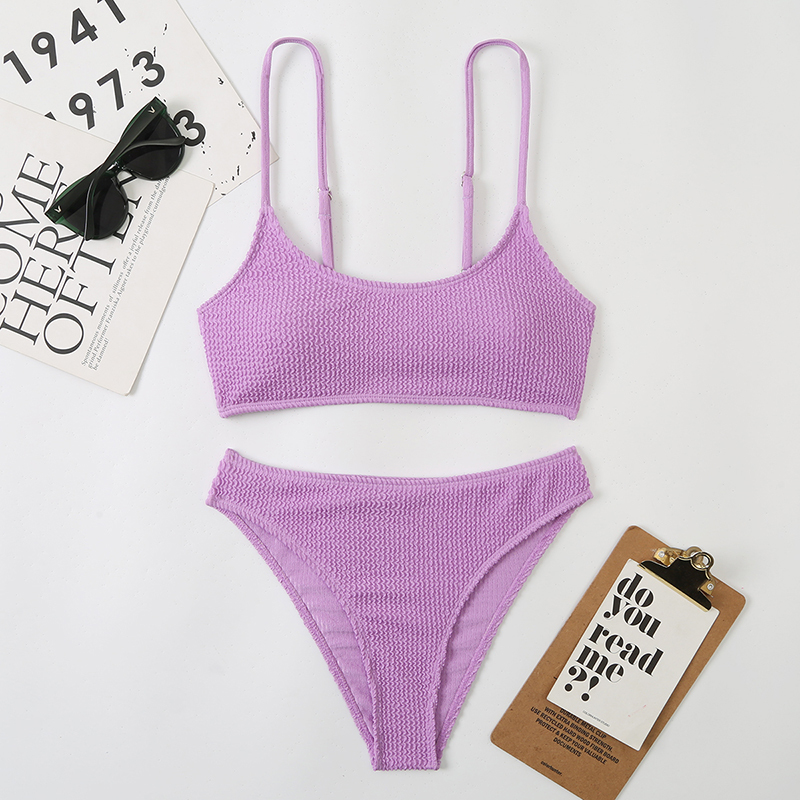 2024 New European and American Style Two-Piece Bikini Swimsuit Amazon Aliexpress Foreign Trade Bikini Cross-Border E-Commerce Swimwear