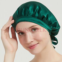 Japanese Amazon Adjustable Comfortable Silk Nightcap Silk Home Hat Hair Care Turban Mulberry Silk Confinement Hat