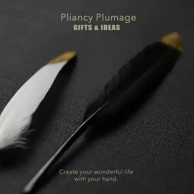 giftsideas golden tip real feather Jewelry accessories feather big floating spray golden feather