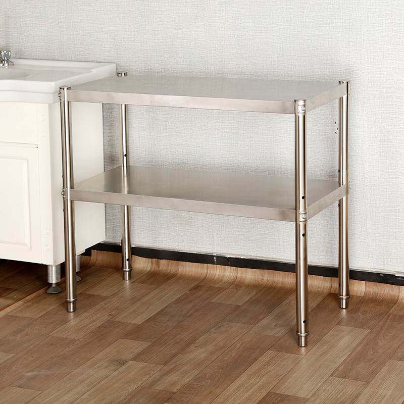 Kitchen Supplies Shelving 2 layers Stainless Steel Table Face Microwave Rack Oven Rack containing shelves Double-layer adjustable