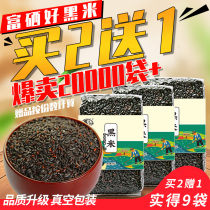 Shizhou Zhen selenium black rice black rice black porridge rice Rice Enshi farmhouse black rice grains 350gX3 bags vacuum packaging