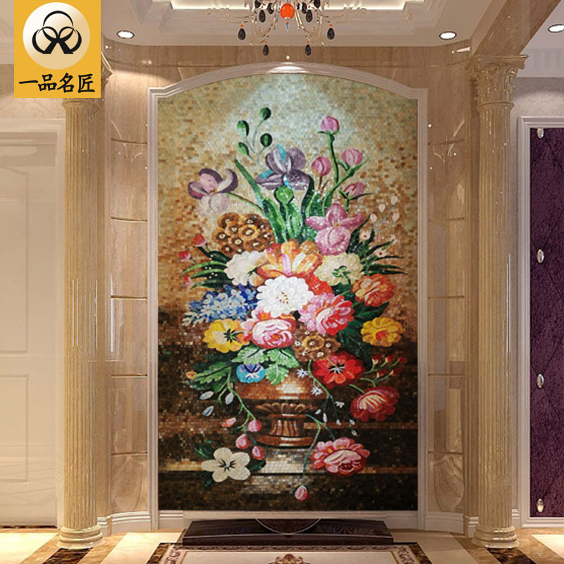 Vase Mosaic background wall Decoration Painting Jigsaw Puzzle Parquet Hygenguan Painting Art Aisle Tile Wall Brick Xuan Guan Cut Painting