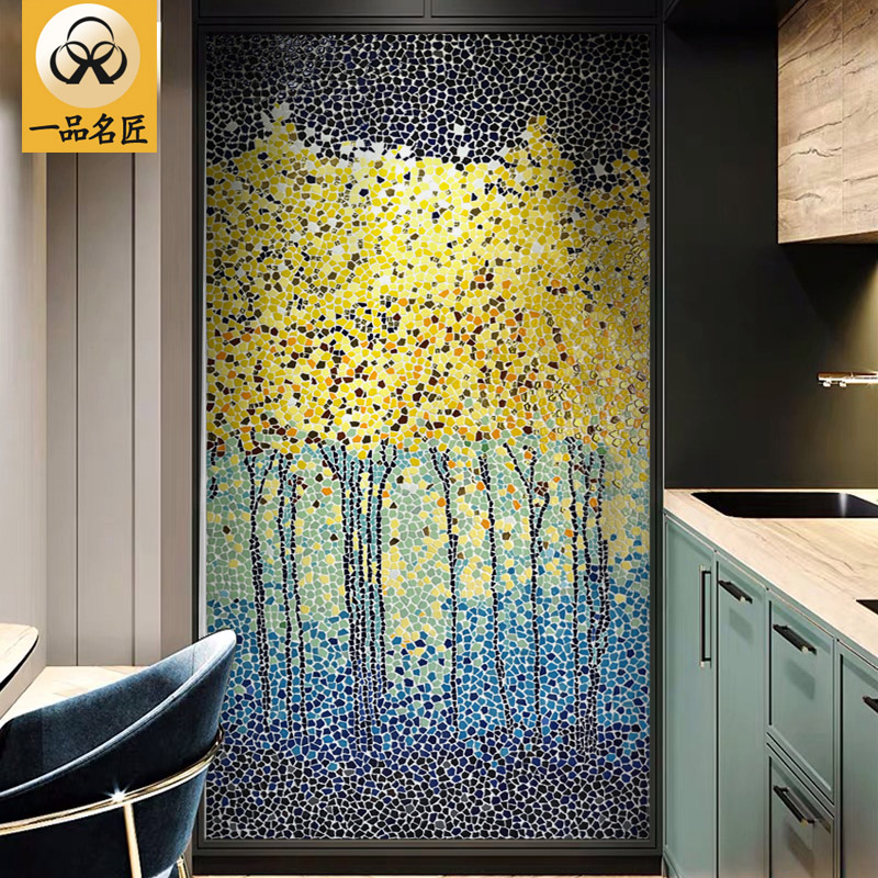 Abstract light luxury ceramic gravel puzzle mosaic background wall tiles wall stickers fragments wall tiles broken porcelain decoration