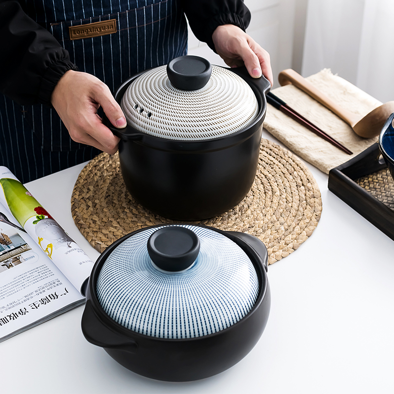 Earthenware pot soup of household ceramic saucepan coal gas buner casserole large soup, high temperature resistant soup pot