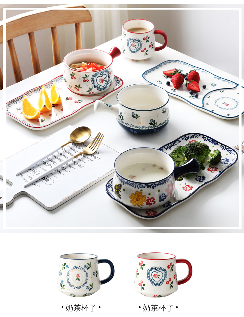 Nordic one food combination of household sweethearts bowl bowl dish suits for ceramic bowl with handles bowl bowl for breakfast