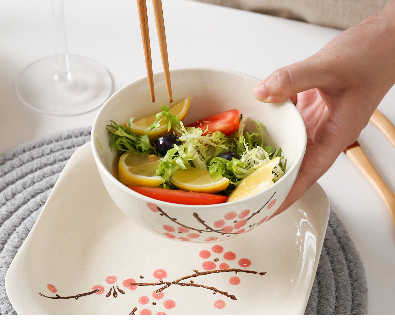 Japanese tableware dinner dishes household jobs composite ceramic bowl chopsticks plate one simple dishes suit