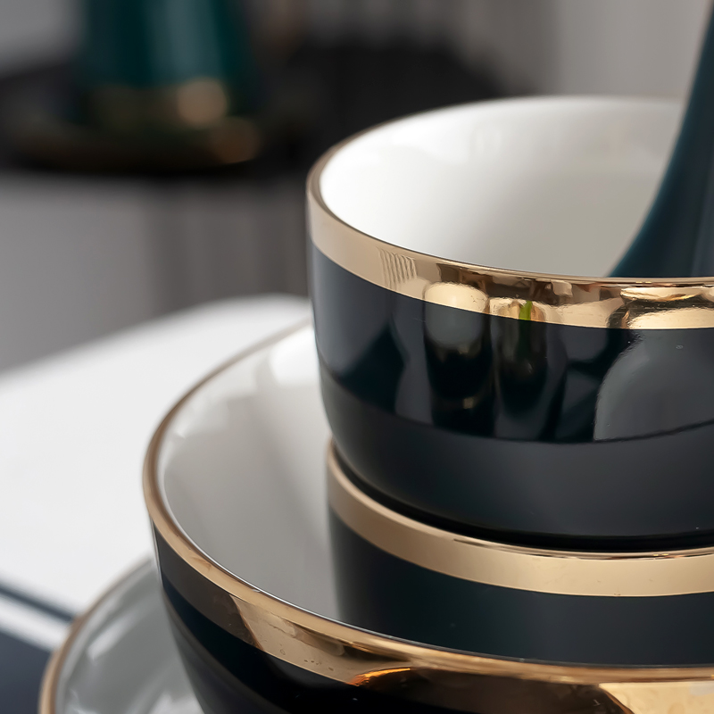Creative dishes suit for household jobs composite ceramic plate with up phnom penh light dishes suit much wind