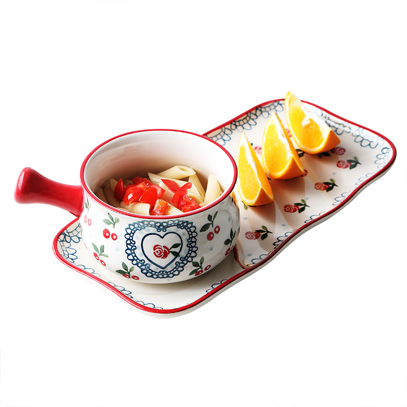 Nordic one food combination of household sweethearts bowl bowl dish suits for ceramic bowl with handles bowl bowl for breakfast