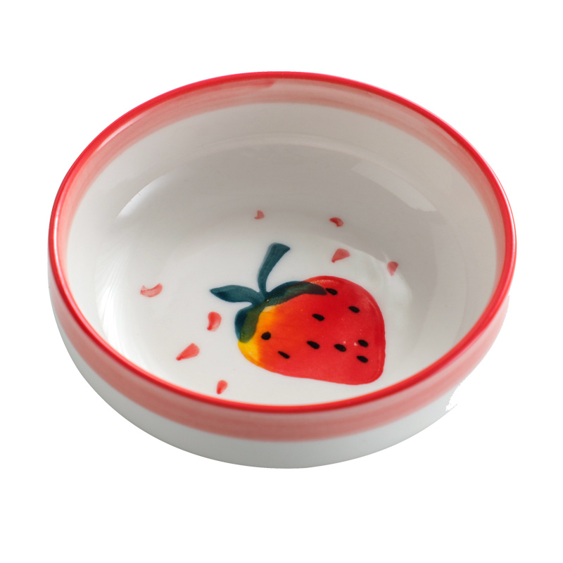 Soy sauce butterflies taste disc ceramic household Nordic individuality creative strawberry dipping sauce dish dish of circular delicate small dishes