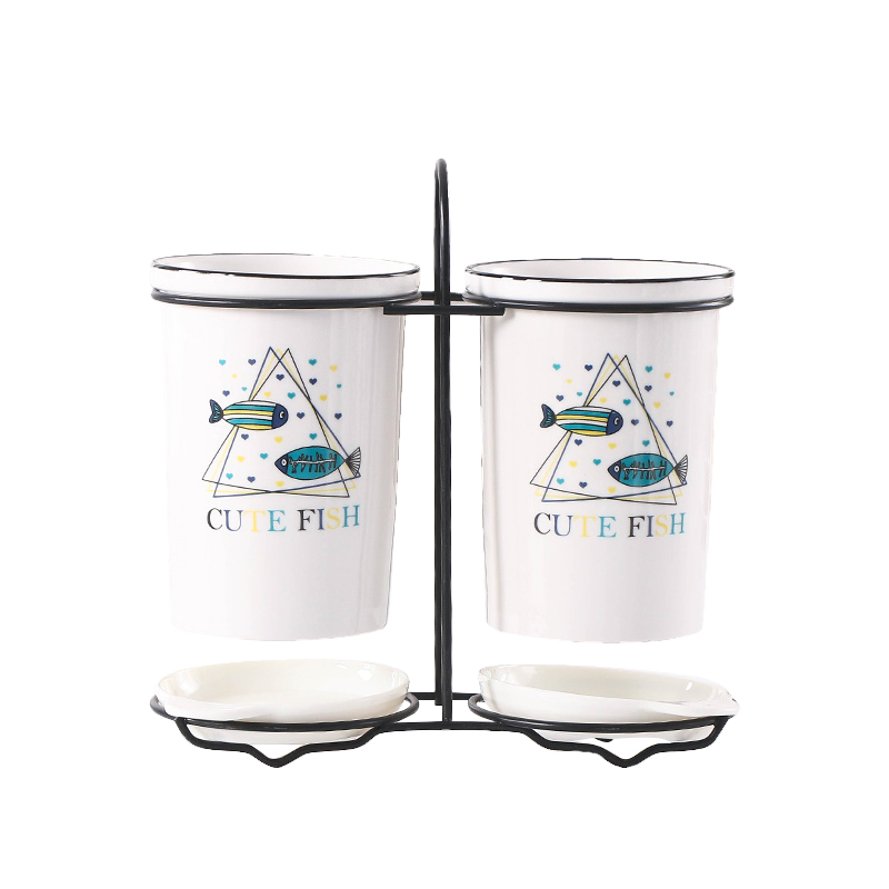Wearing ceramic receive chopsticks drop box household multi - functional kitchen spoons chopsticks basket receive chopsticks chopsticks box son tube
