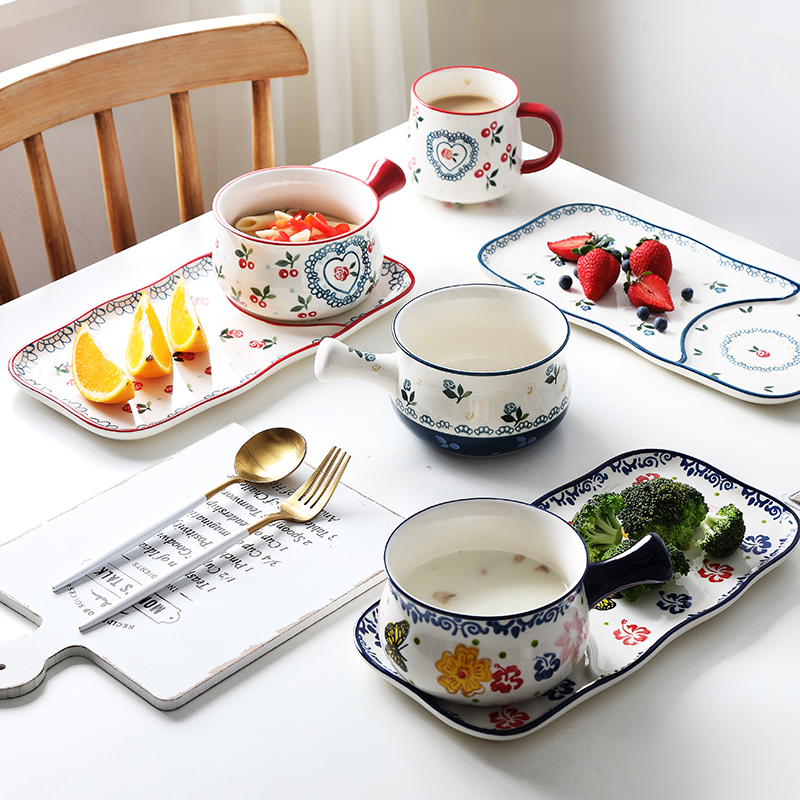 Nordic one food combination of household sweethearts bowl bowl dish suits for ceramic bowl with handles bowl bowl for breakfast