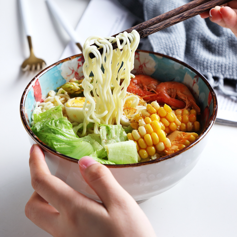 Ceramic bowl of soup bowl large rainbow such use household with rainbow such use super bowl of individual creative rainbow such to use Japanese bowls to eat rainbow such use