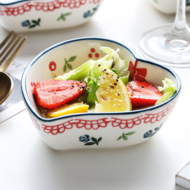 Ceramic salad bowl individual creative dessert bowl Nordic ins web celebrity tableware portfolio always move household cherry to use