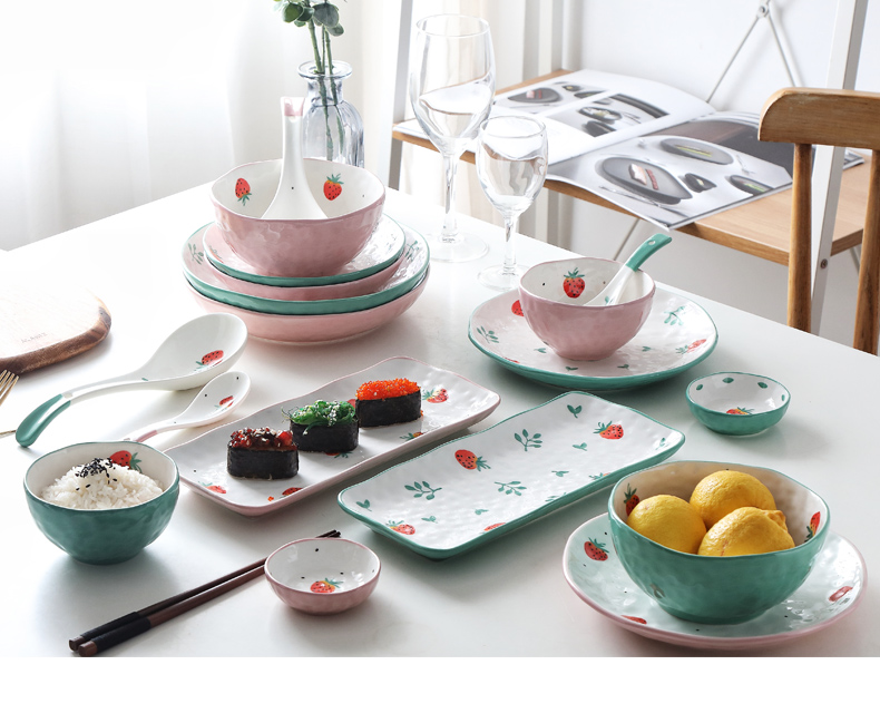 Lovely tableware ceramic bowl individual creative home eat rice bowl bowl bowl dish suits for the Nordic small pure and fresh and bowl