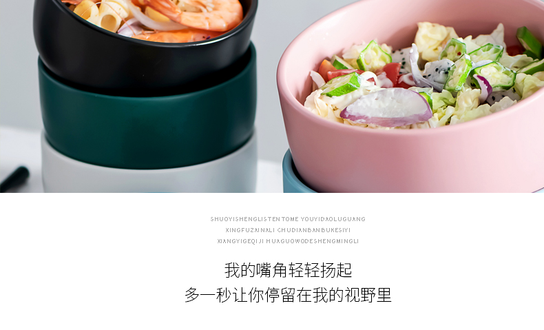 Nordic tableware dumb light rainbow such use creative ceramic bowl of rice bowls move small salad bowl of soup bowl of household to eat bread and butter