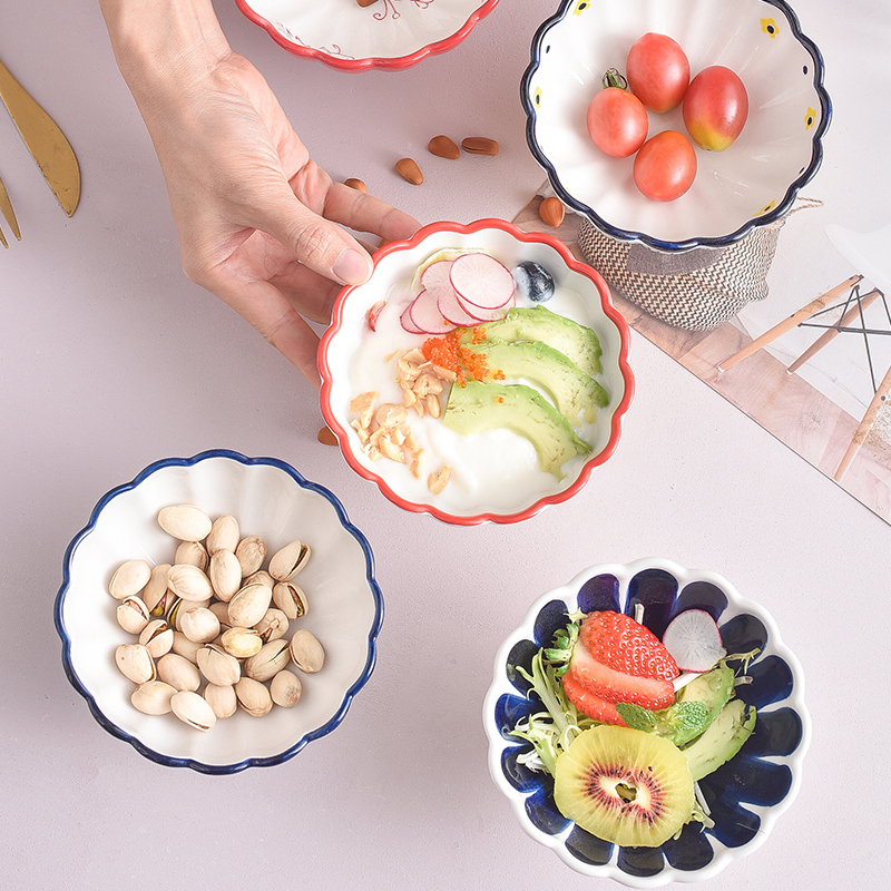 Ceramic tableware creative high ice cream cup ice cream dessert bowl of fruit salad bowls Nordic hand - made small bowl