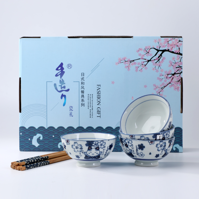 Chopsticks tableware gifts tableware Japanese Chopsticks sets gifts for creative household ceramic bowl bowl gift boxes