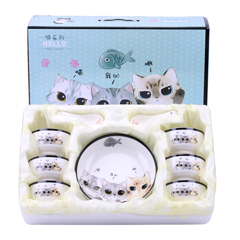Dishes suit ceramic bowl home picking lovely eat rice bowls set tableware ceramic Dishes home for dinner