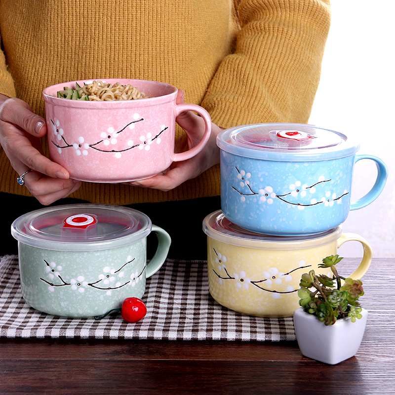 Mercifully rainbow such as bowl with cover the dormitory with students to use chopsticks sets ceramic bowl with Japanese lunch box mercifully rainbow such as bowl bowl dorm