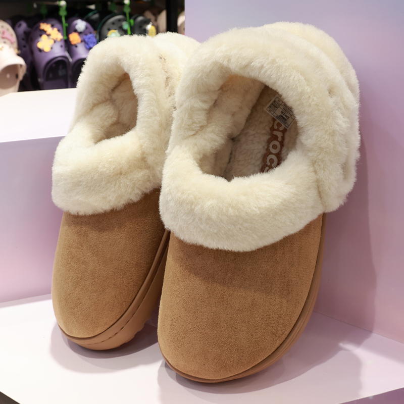Crocs Women's Shoes, New Winter Classic Snow Velvet Faux Suede Fleece-Lined Clogs, Cotton Slippers 212106 Crocs Women's Shoes, New Winter Classic Snow Velvet Faux Suede Fleece-Lined Clogs, Cotton Slippers 212106