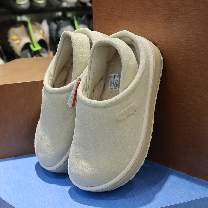 Crocs Classic Snow Velvet Cloud Clog Winter Style Thick-Soled Warm Cotton Lined Clogs Slippers 214108