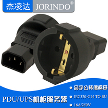 WA-0140 character to European standard power converter IEC320-C14 to 2 round hole socket server PDU