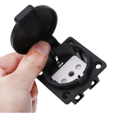 European standard German two-round plug waterproof and splash-proof clamshell socket embedded wiring pin 16A250V laboratory industry